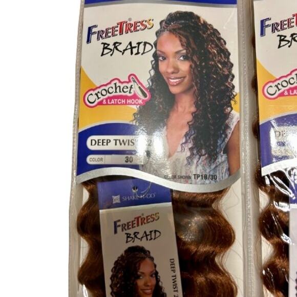 FreeTress Synthetic Hair Crochet Braids Deep Twist 22". Color 30. 2-pack bundle - Picture 5 of 6